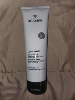 Arbonne GroomWell Cleansing 3-in-1 Face Hair Body Wash - White